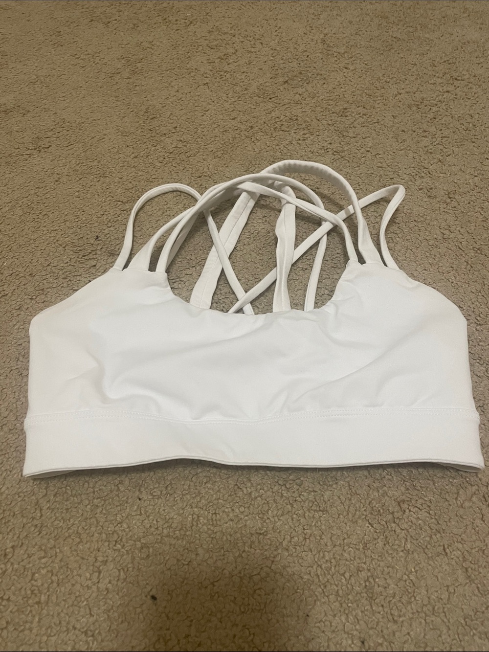 Victoria's Secret White Strappy Sports Bra